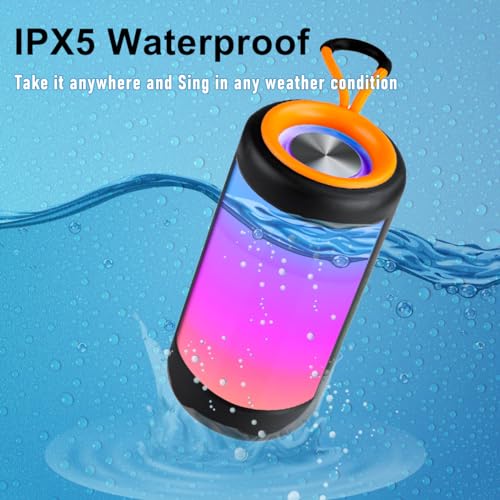 Portable Waterproof Bluetooth Speaker with RGB Lights - 10W