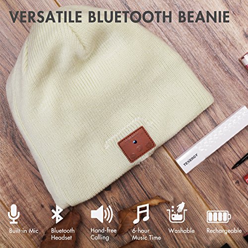 Black Fleece-Lined Bluetooth Beanie with Detachable Speakers & Mic