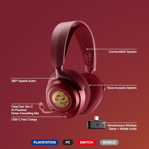 SteelSeries Arctis Nova 7 Wireless Gaming Headset - Dragon Edition