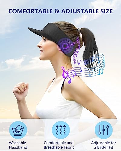 ZRUHIG Bluetooth Hat Sun Visor with Wireless Headphones