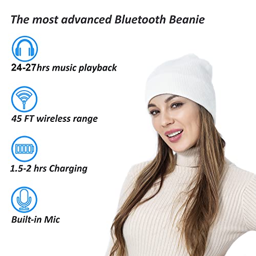 MUSICBEE Bluetooth Beanie: Wireless Knit Winter Cap