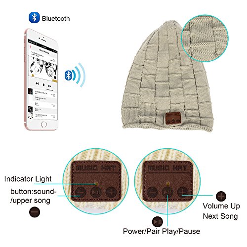 Wireless Bluetooth Music Beanie Hat for Men Women
