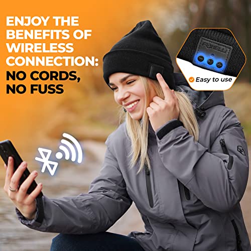 Foxelli Bluetooth Beanie - Wireless Headphones for Men & Women