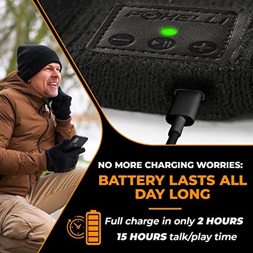 Foxelli Bluetooth Beanie - Wireless Headphones for Men & Women