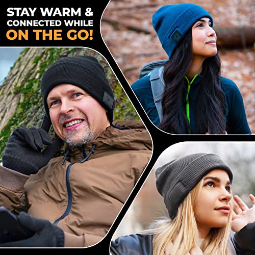 Foxelli Bluetooth Beanie - Wireless Headphones for Men & Women
