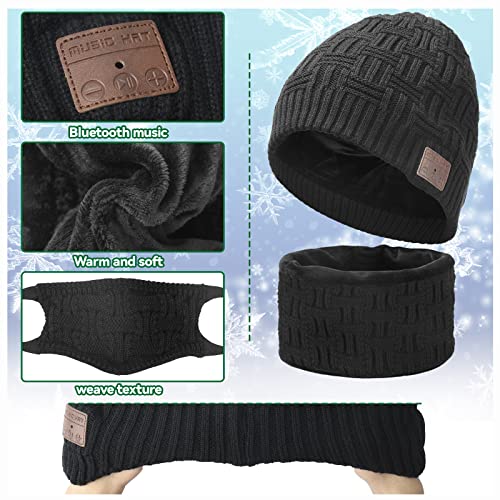 Bluetooth Beanie Hat Set with Speaker Headphones & Gloves