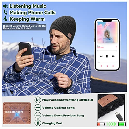 Bluetooth Beanie Hat Set with Speaker Headphones & Gloves