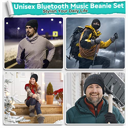 Bluetooth Beanie Hat Set with Speaker Headphones & Gloves