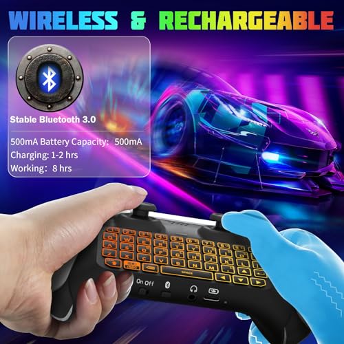 RGB Backlight Wireless Keyboard for PS5 Controller