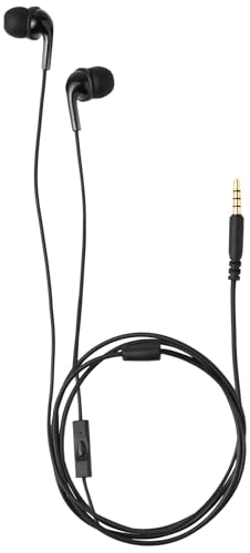 Amazon Basics Wired Earbuds with Microphone, Black