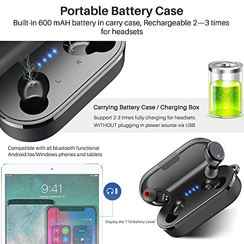 TOZO T10 Bluetooth 5.0 Wireless Earbuds Waterproof Headphones