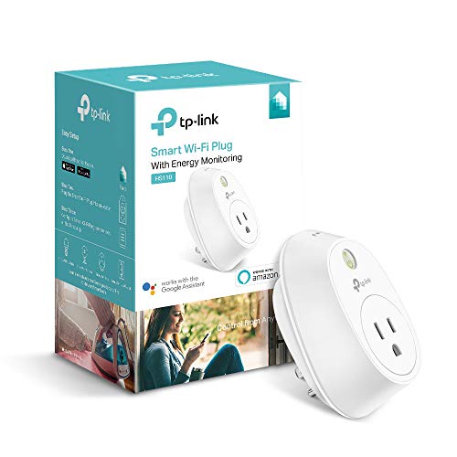 Kasa Smart WiFi Plug w/Energy Monitoring by TP-Link - Reliable WiFi Connection, No Hub Required, Works with Alexa Echo & Google Assistant (HS110),White