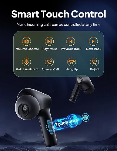Bluetooth Wireless Earbuds with 50H Playback and Deep Bass