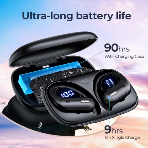 Wireless Bluetooth Earbuds with 90 Hrs Playtime & Charging Case