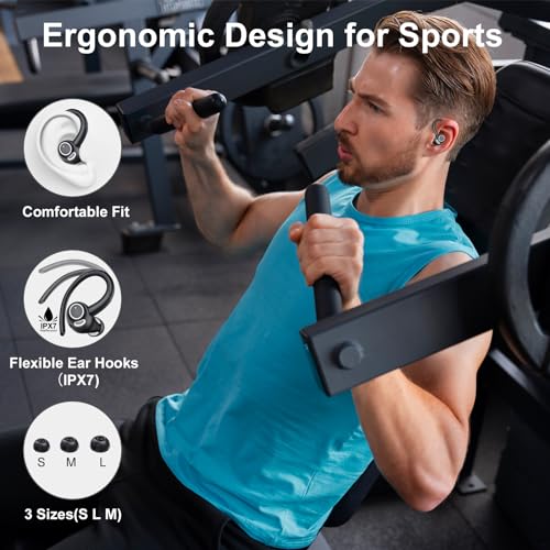 Csasan Wireless Earbuds Sport Headphones with Deep Bass