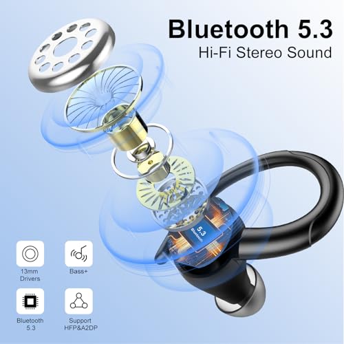 Csasan Wireless Earbuds Sport Headphones with Deep Bass