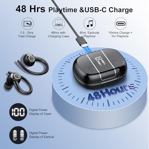 Csasan Wireless Earbuds Sport Headphones with Deep Bass