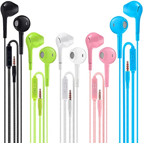 5-Pack Jogteg Earbuds with Mic - Powerful Stereo Bass