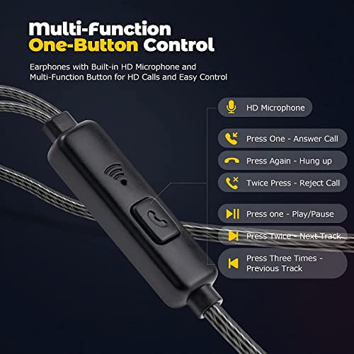 5-Pack Jogteg Earbuds with Mic - Powerful Stereo Bass