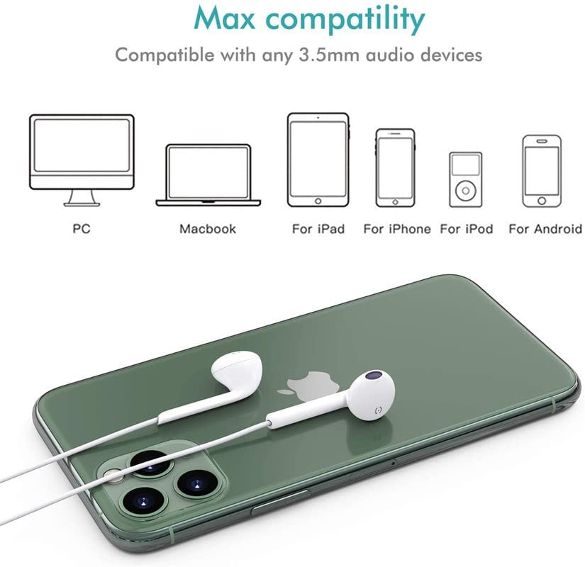 Apple MFi Certified 2 Pack Wired Earbuds