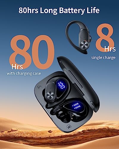 Wireless Bluetooth Earbuds with 80hrs Playtime and Waterproof