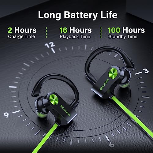 BOLOXA Bluetooth Headphones: Waterproof, Long Battery, and Secure Fit