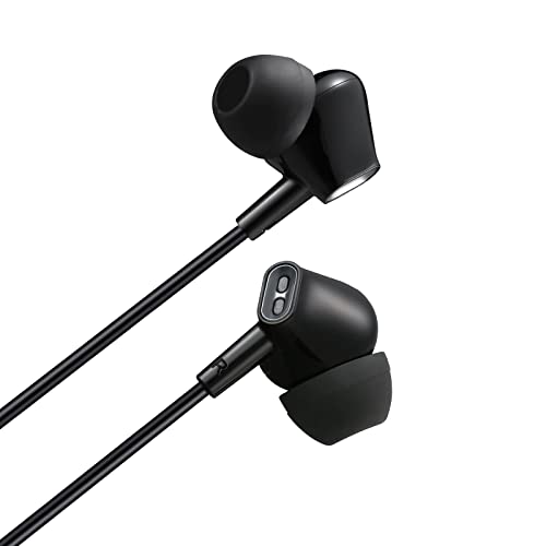 Aylaa Wired Earbuds Headphones Microphone Stereo Bass Black