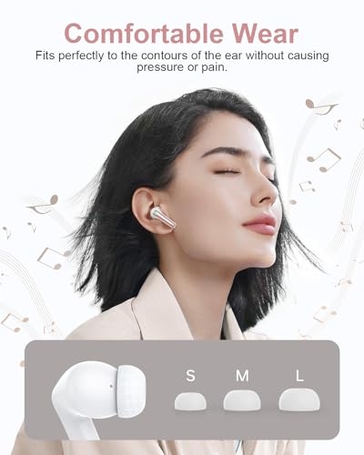 Pink Wireless Earbuds Bluetooth Headphones 40H Playtime