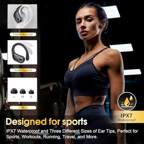 Sporty Wireless Earbuds with Deep Bass and Noise Cancelling