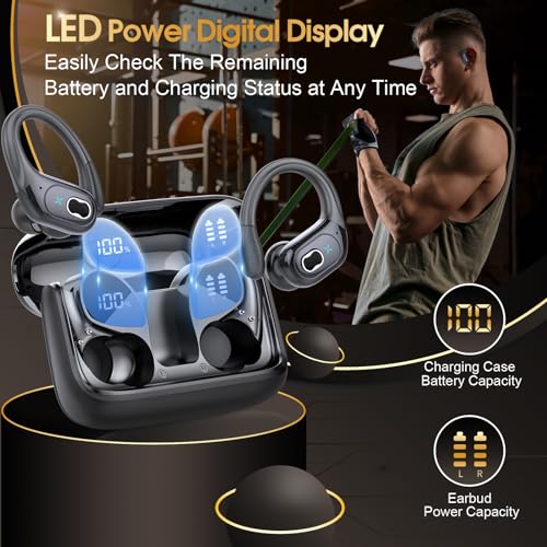 Sporty Wireless Earbuds with Deep Bass and Noise Cancelling