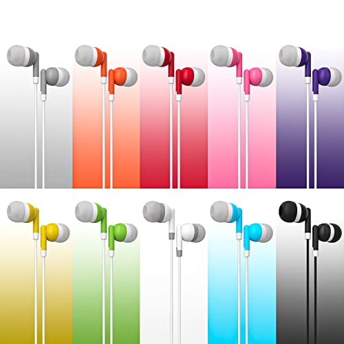 Maeline 10 Pack Multicolor Bulk Earbuds