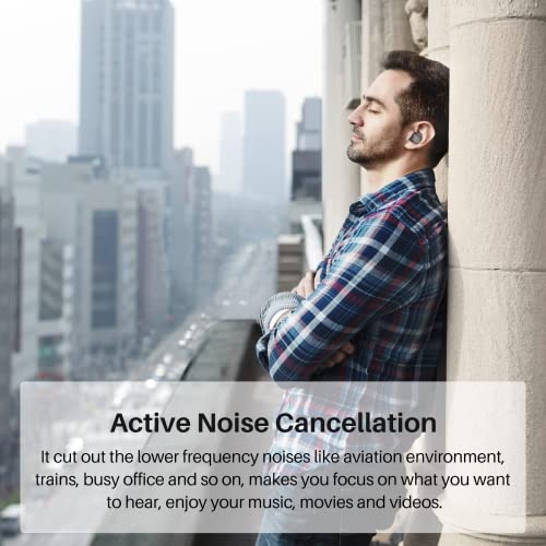 TOZO NC9 Hybrid Active Noise Cancelling Earbuds, Matte Black