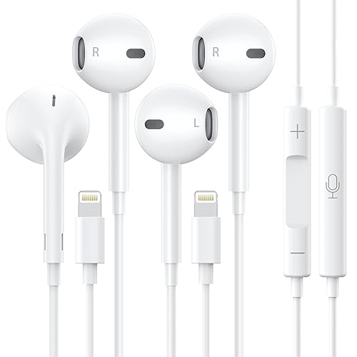 Apple MFi Certified Wired Earbuds for iPhone 2-Pack