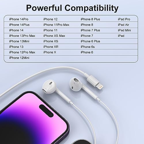 Apple MFi Certified Wired Earbuds for iPhone 2-Pack