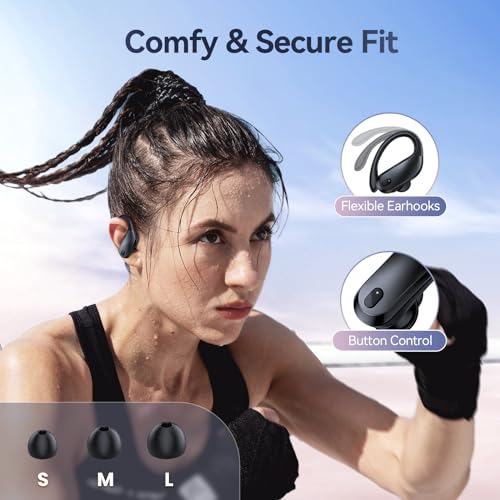 GNMN Wireless Earbuds with IPX7 Waterproof Sports Earphones