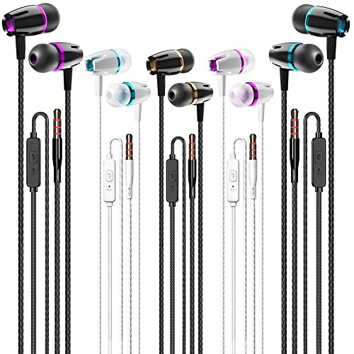 5-Pack Kirababy Earbuds with Mic for Powerful Bass