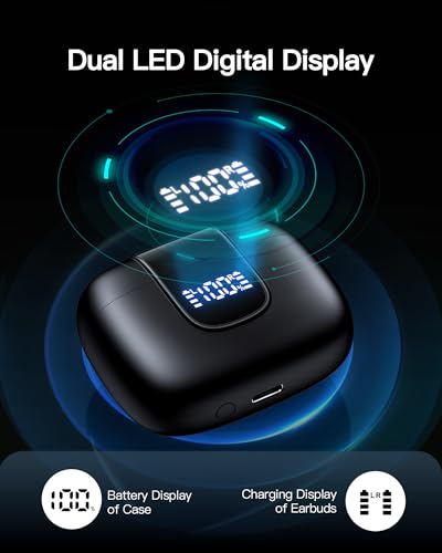 Wireless Bluetooth Earbuds with LED Power Display