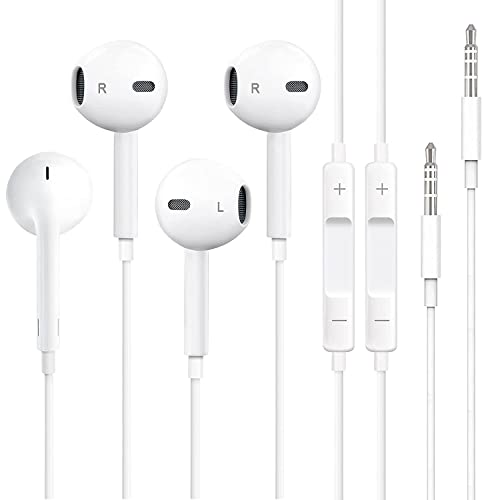 Apple Wired Headphones with Microphone Volume Control, 2 Packs