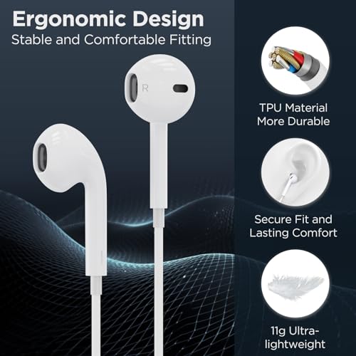 Apple Wired Headphones with Microphone Volume Control, 2 Packs