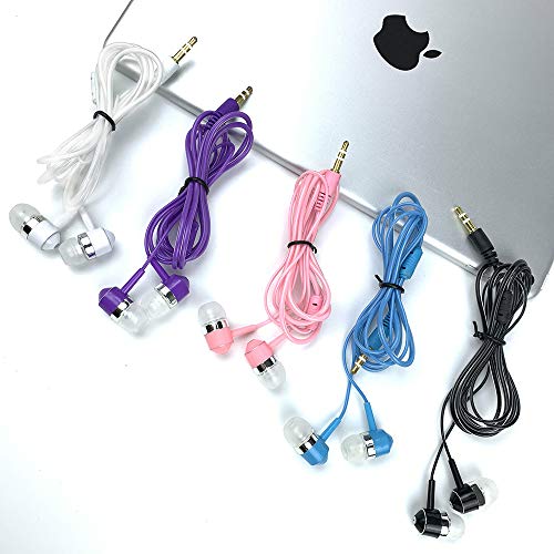 Bulk pack of 10 colorful earphones for multiple devices