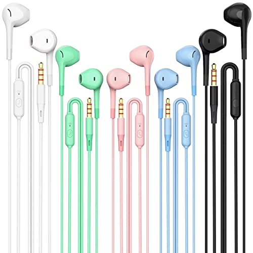 5-Pack Earbuds Headphones with Heavy Bass Stereo