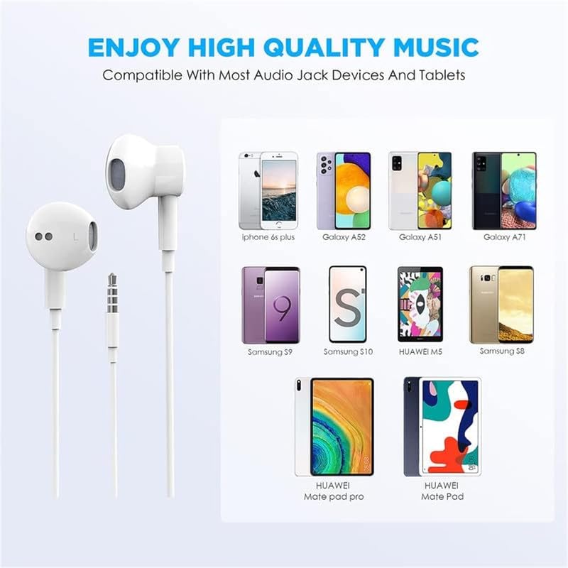 Apple MFi Certified Wired Earbuds with Mic & Volume Control for iPhone