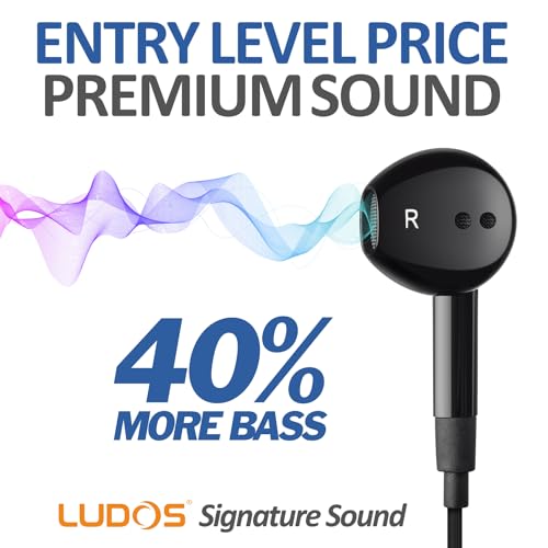 LUDOS FEROX Wired Earbuds with Microphone and Noise Isolation
