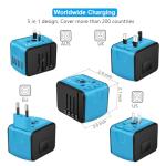 SAUNORCH Universal Travel Adapter with 4xUSB Wall Charger