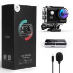 COOAU 4K WiFi Action Camera + Mic & Remote Control