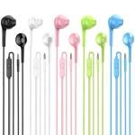 5-Pack Jogteg Earbuds with Mic - Powerful Stereo Bass