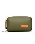 Small Tech Bag with Leather Accents - Green