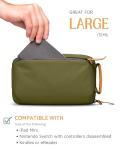 Small Tech Bag with Leather Accents - Green