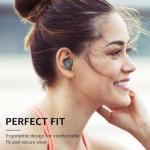 TOZO NC9 Hybrid Active Noise Cancelling Earbuds, Matte Black