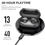 TOZO NC9 Hybrid Active Noise Cancelling Earbuds, Matte Black